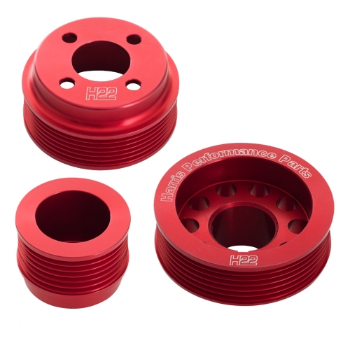 H22 Pinto Aluminium Pulley Set Red Without Tensioner